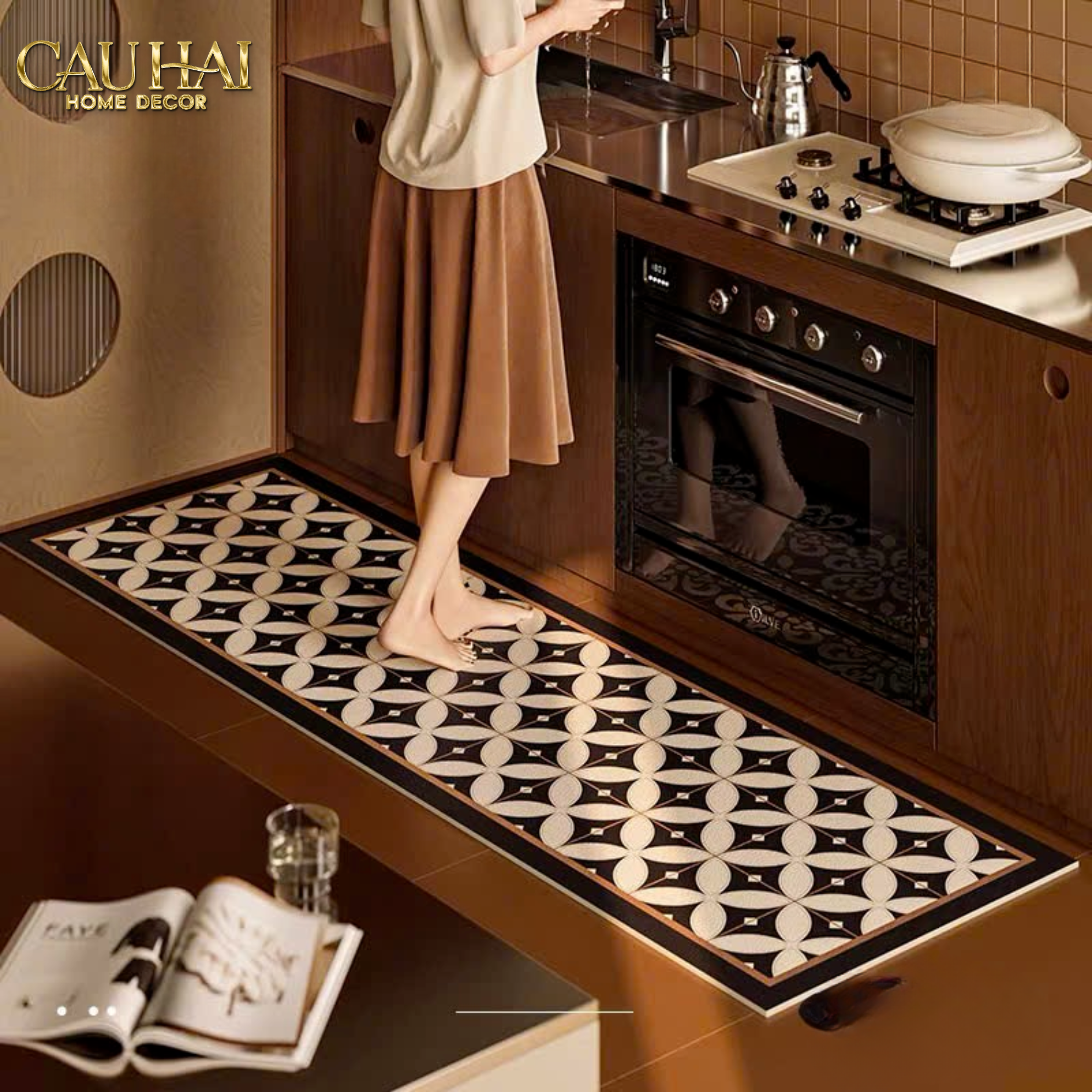 THẢM BẾP DA 45X150 - PHANTOM COIN - CẬU HAI HOME DECOR