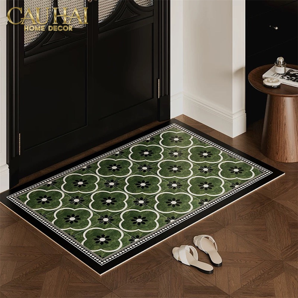 Thảm Bếp Da Micro Nappa Gen8 Longer 45X180 - Olive Green Petals-THẢM BẾP-Đối tác tại Trung Quốc theo từng đơn đặt hàng-CẬU HAI HOME DECOR
