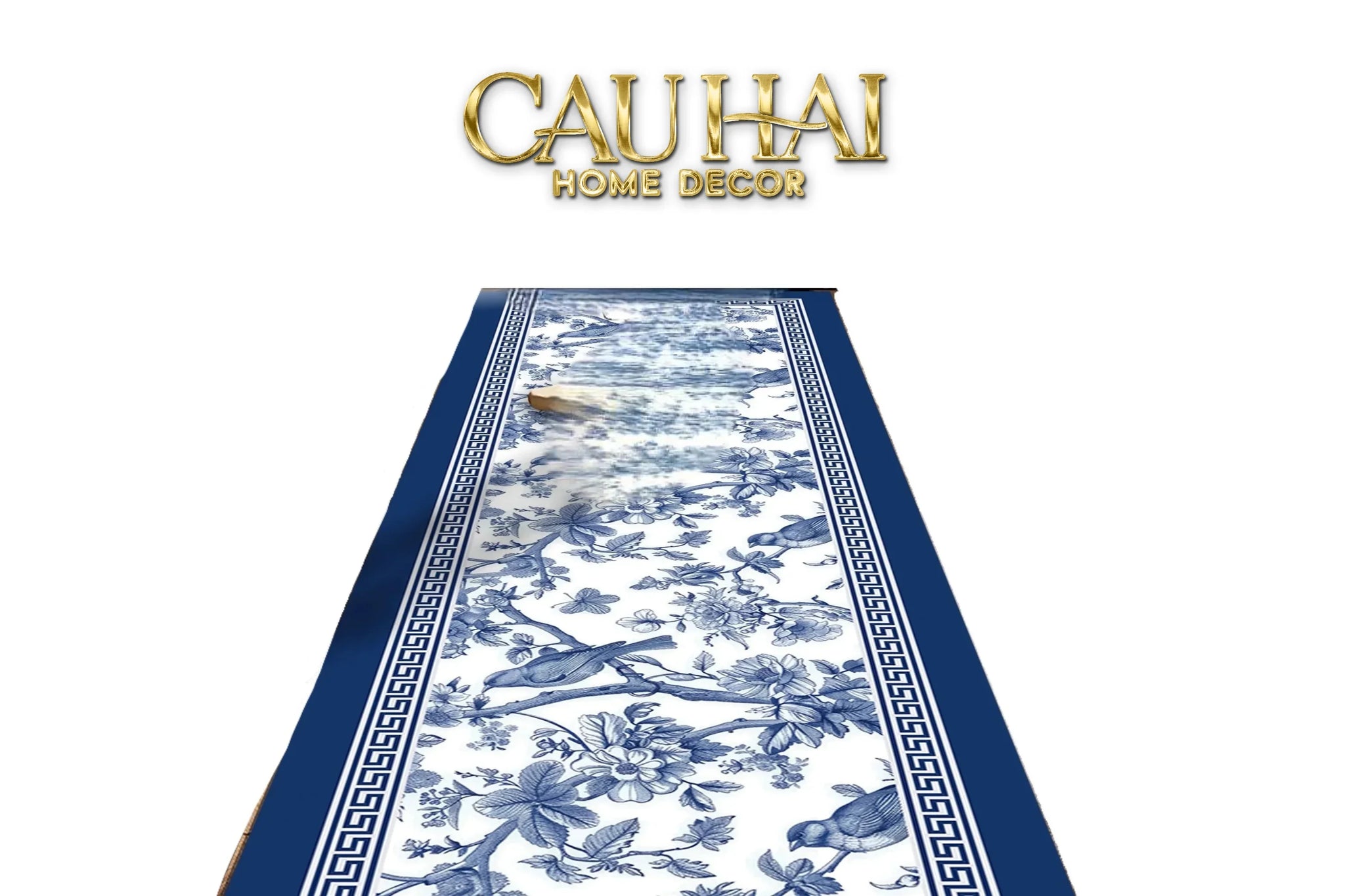 Thảm Bếp Microfiber Gen5 45x150 - Porcelain Revival Art - Indochine Oriental Jardin Kitchen Mat-CẬU HAI HOME DECOR