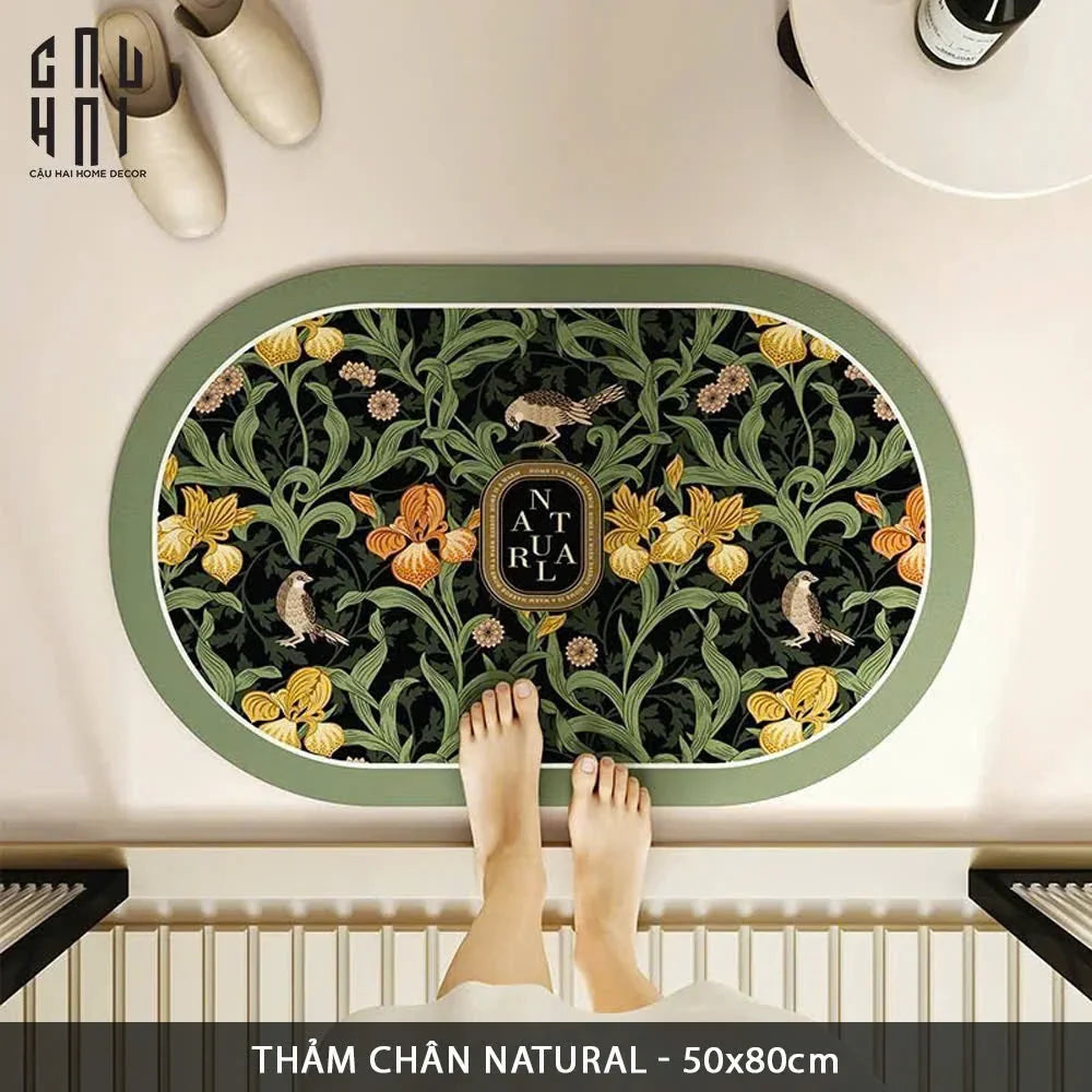 THẢM CHÂN MICROFIBER NATURAL 50X80CM-CẬU HAI HOME DECOR
