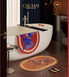 Thảm Cửa / Bathroom Micro-Nappa Gen8 45x90 Ngựa Xanh Hoàng Gia - Crimson Royal Cheval-CẬU HAI HOME DECOR