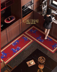 Thảm Cửa / Bathroom Micro-Nappa Gen8 45x90 Ngựa Xanh Hoàng Gia - Crimson Royal Cheval-CẬU HAI HOME DECOR