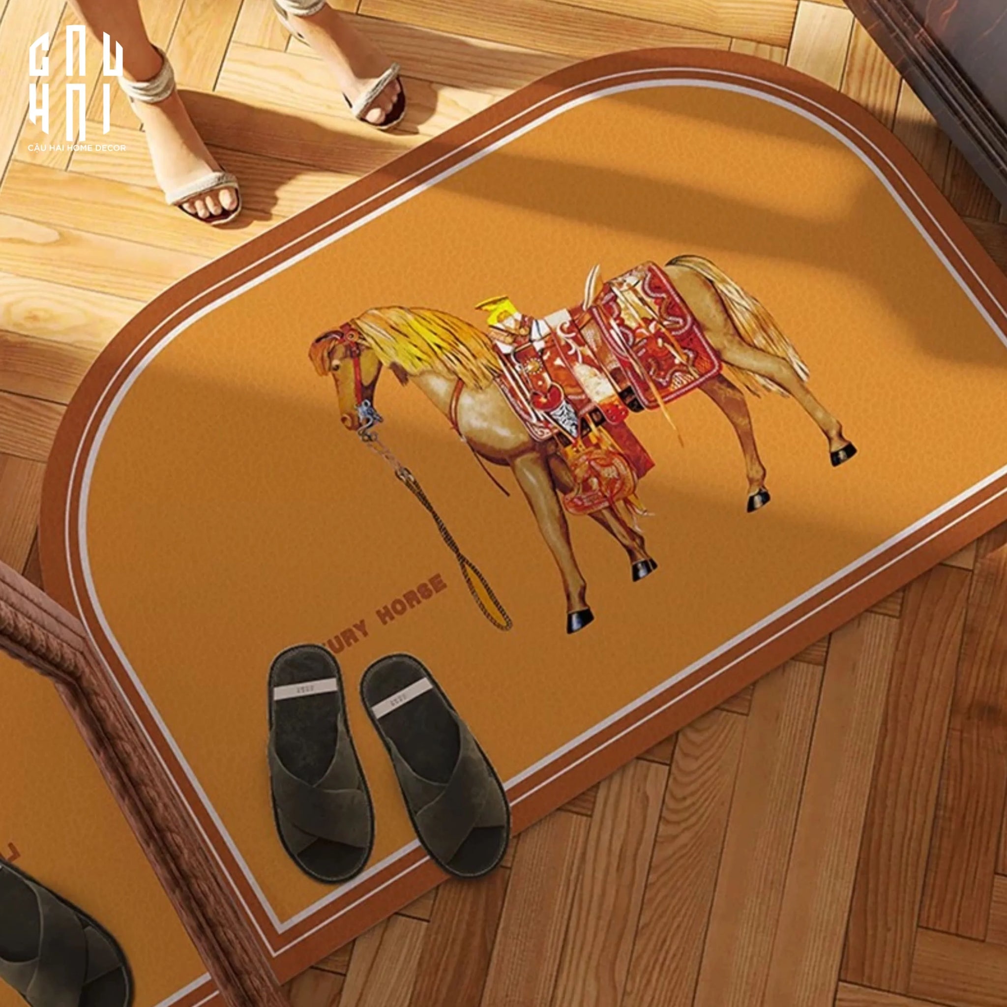 THẢM CỬA DA 50x80 - MON PETIT CHEVAL DOOR MAT - CẬU HAI HOME DECOR