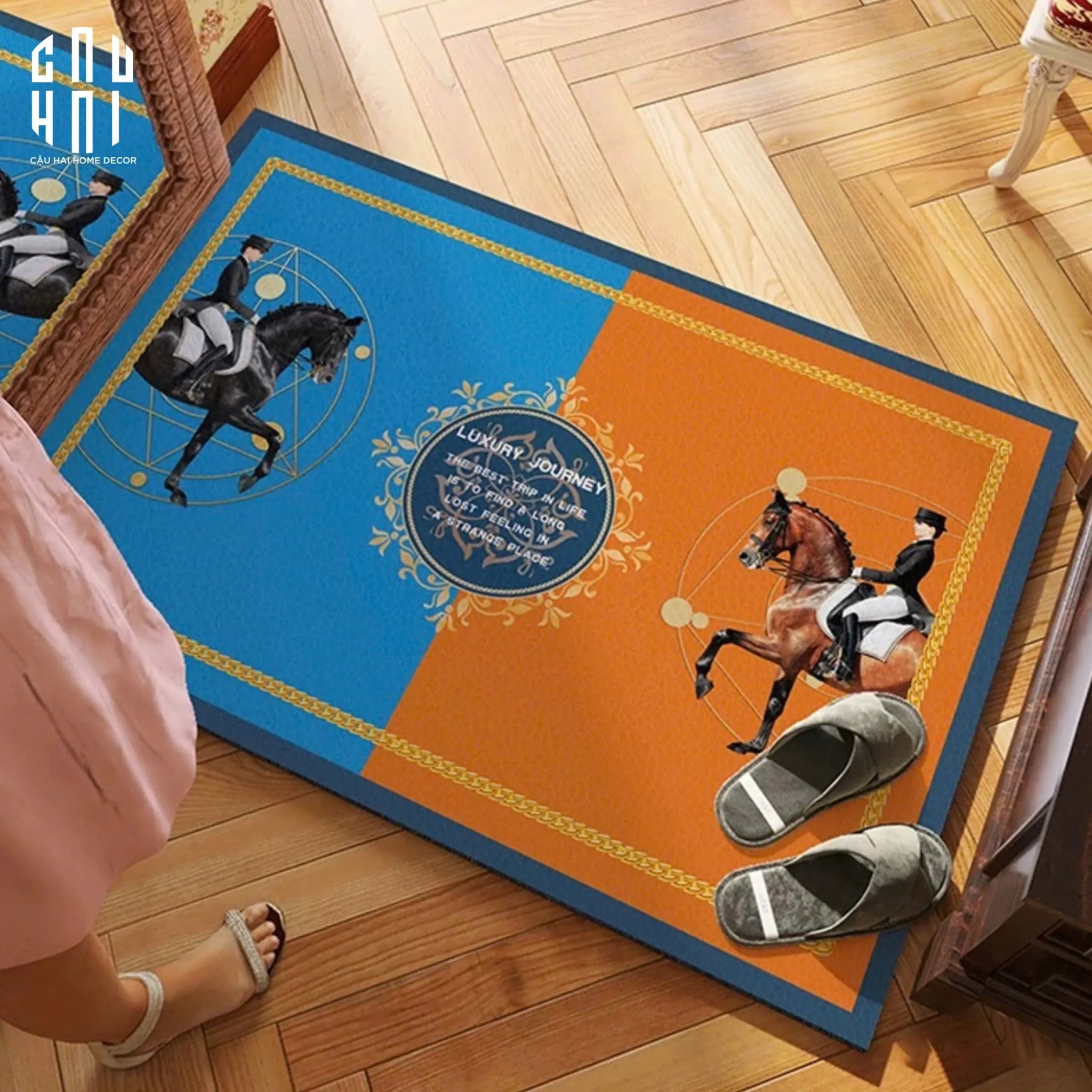THẢM CỬA DA 50X80 - OB HORSEMAN DOOR MAT - CẬU HAI HOME DECOR