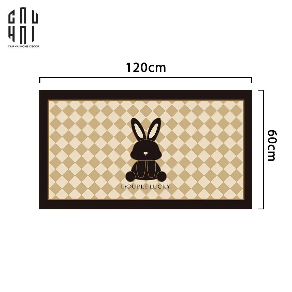 Thảm Cửa Da 60X120 Golden Bunny - Rectangle-CẬU HAI HOME DECOR