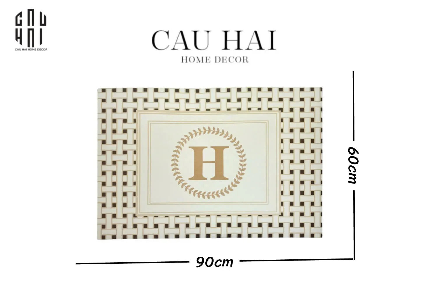 THẢM CỬA DA 60X90 - ICONIC BEIGE HELIOS DOOR MAT-CẬU HAI HOME DECOR