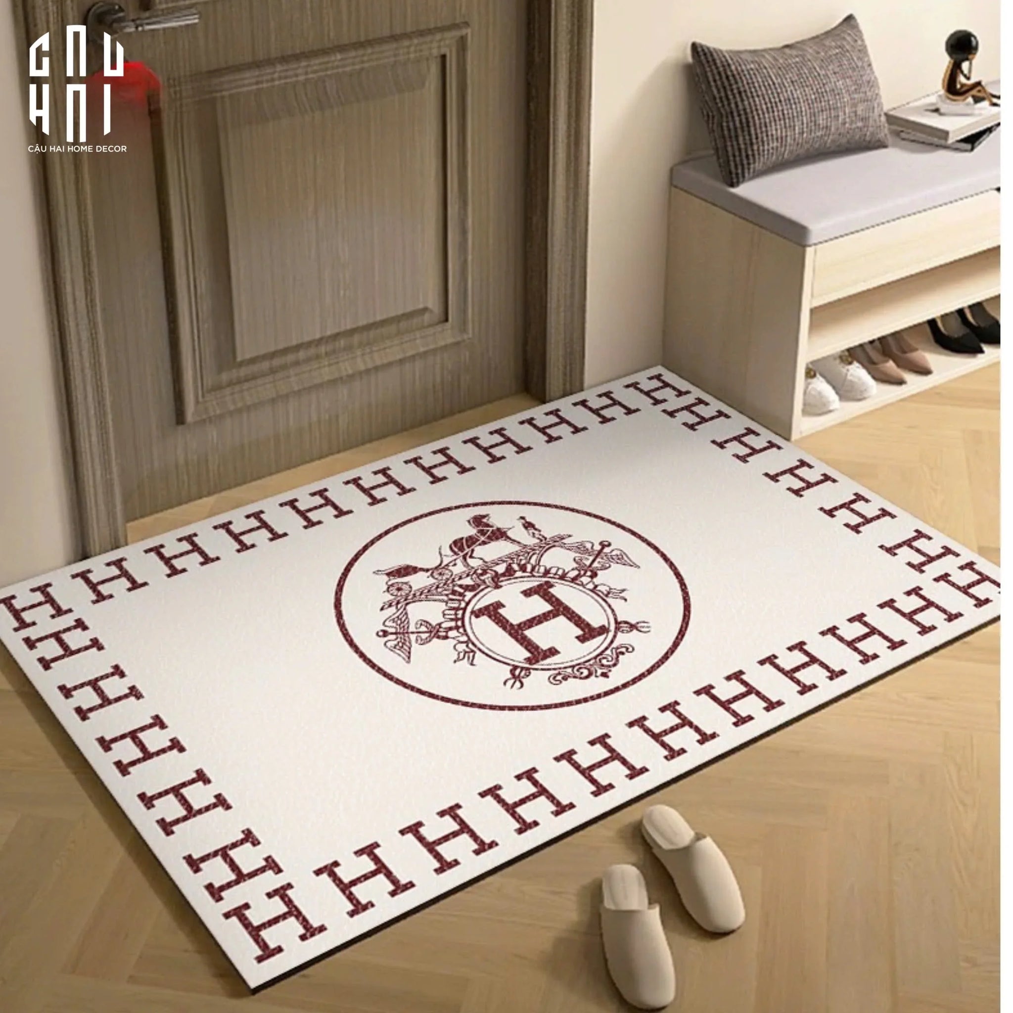 THẢM CỬA DA 60X90 - ICONIC WHITE HELIOS DOOR MAT-CẬU HAI HOME DECOR