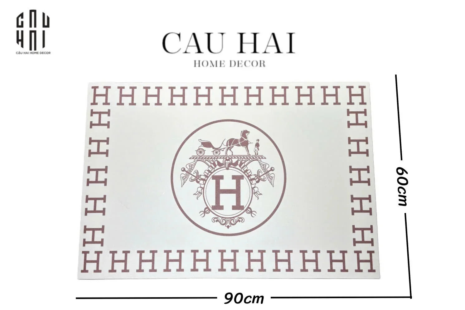 THẢM CỬA DA 60X90 - ICONIC WHITE HELIOS DOOR MAT-CẬU HAI HOME DECOR