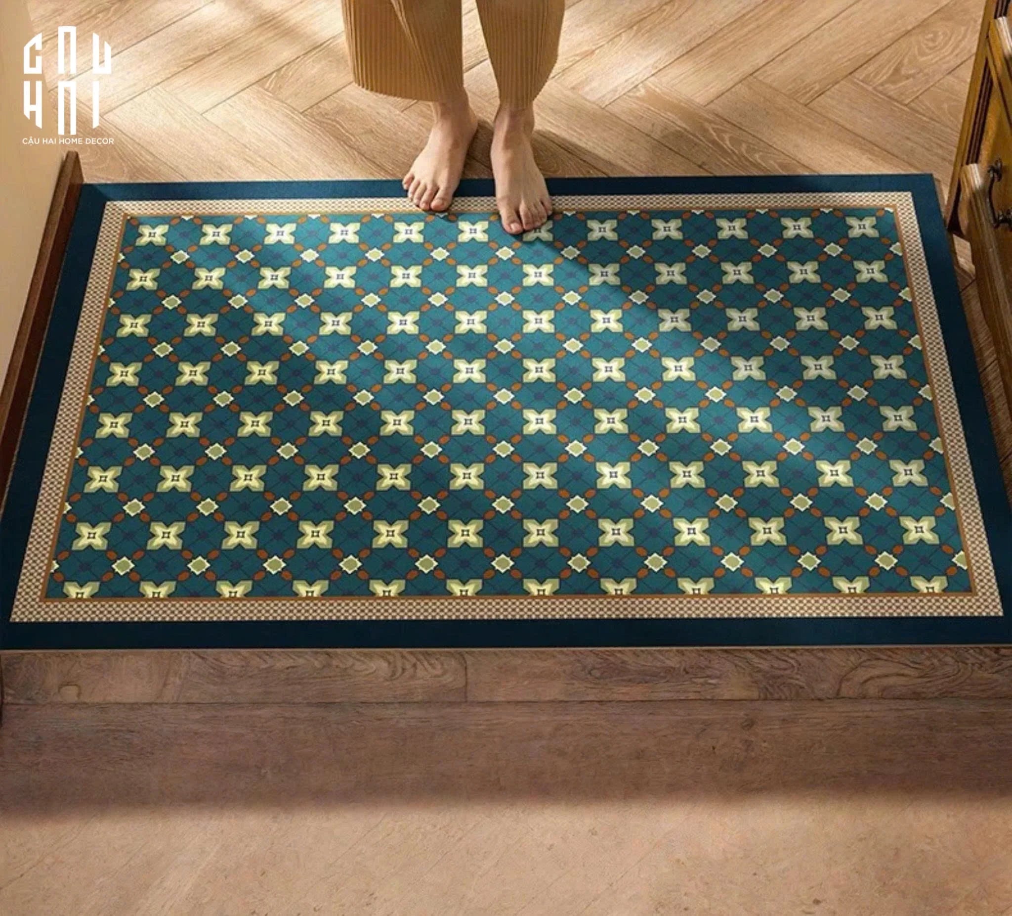 THẢM CỬA DA 60X90 - LATTICE OF LUXURY DOOR MAT - CẬU HAI HOME DECOR