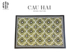 THẢM CỬA DA 60X90 - OLIVE GREEN PETALS - DOOR MAT - CẬU HAI HOME DECOR