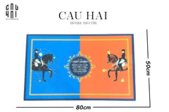 Thảm Cửa Da Cao Cấp 50X80 - OB Dou Polo Horseman-CẬU HAI HOME DECOR