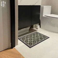 Thảm Cửa Da Chữ Nhật 60X90 - Olive Green Petals - Door Mat-CẬU HAI HOME DECOR