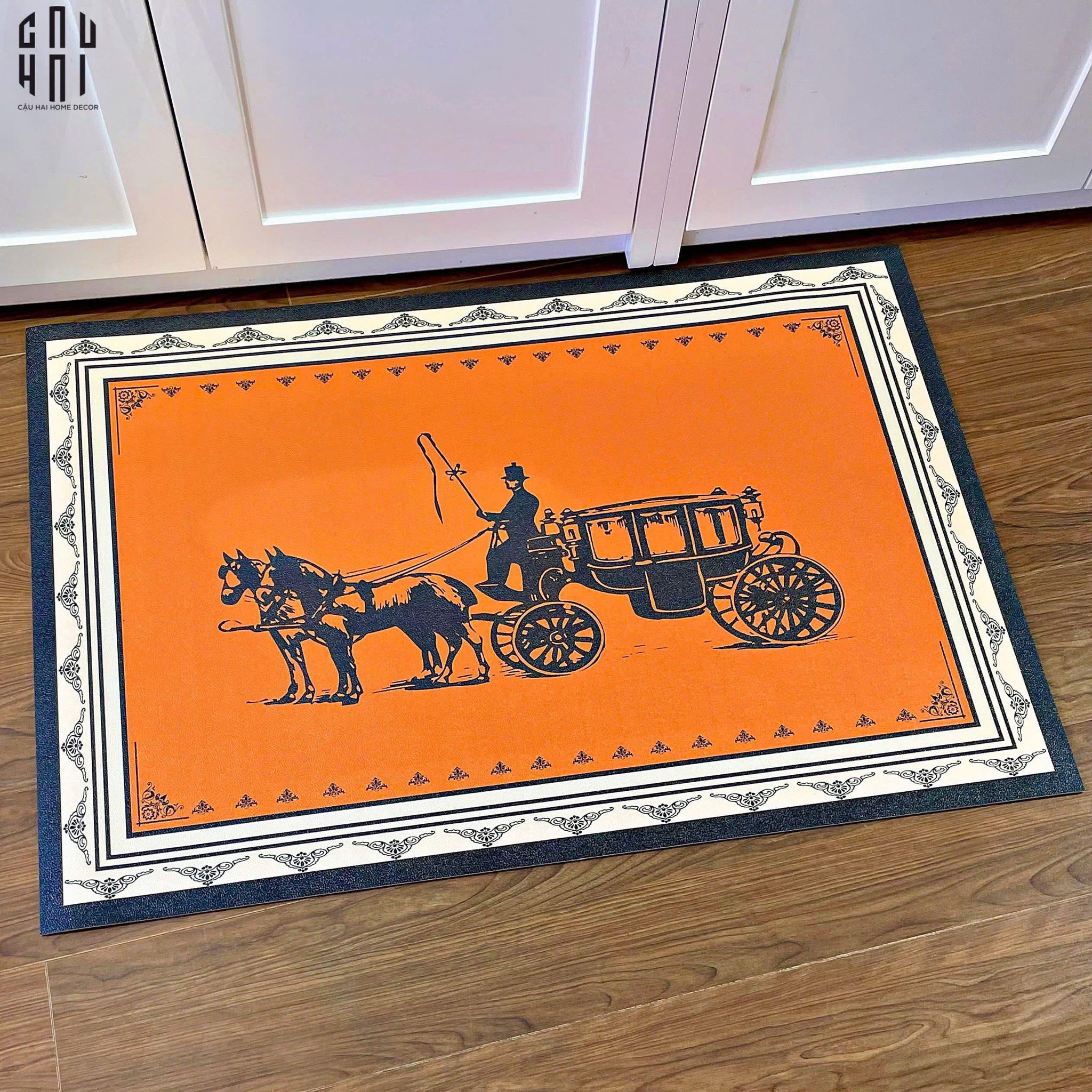 THẢM CỬA DA - DOOR MAT - 60x90 ULTRA LUXURY CHARIOT-CẬU HAI HOME DECOR