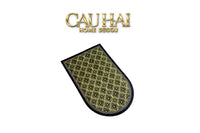 Thảm Cửa Da Oval - 90X120 Olive Green Petals-CẬU HAI HOME DECOR