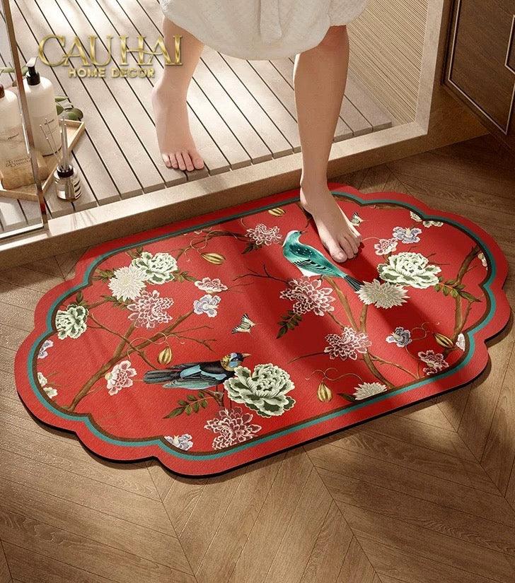 Thảm Cửa Da Thấm Hút Micro-Nappa Gen8 50X80 - Qing Dynasty Crimson Legacy-CẬU HAI HOME DECOR