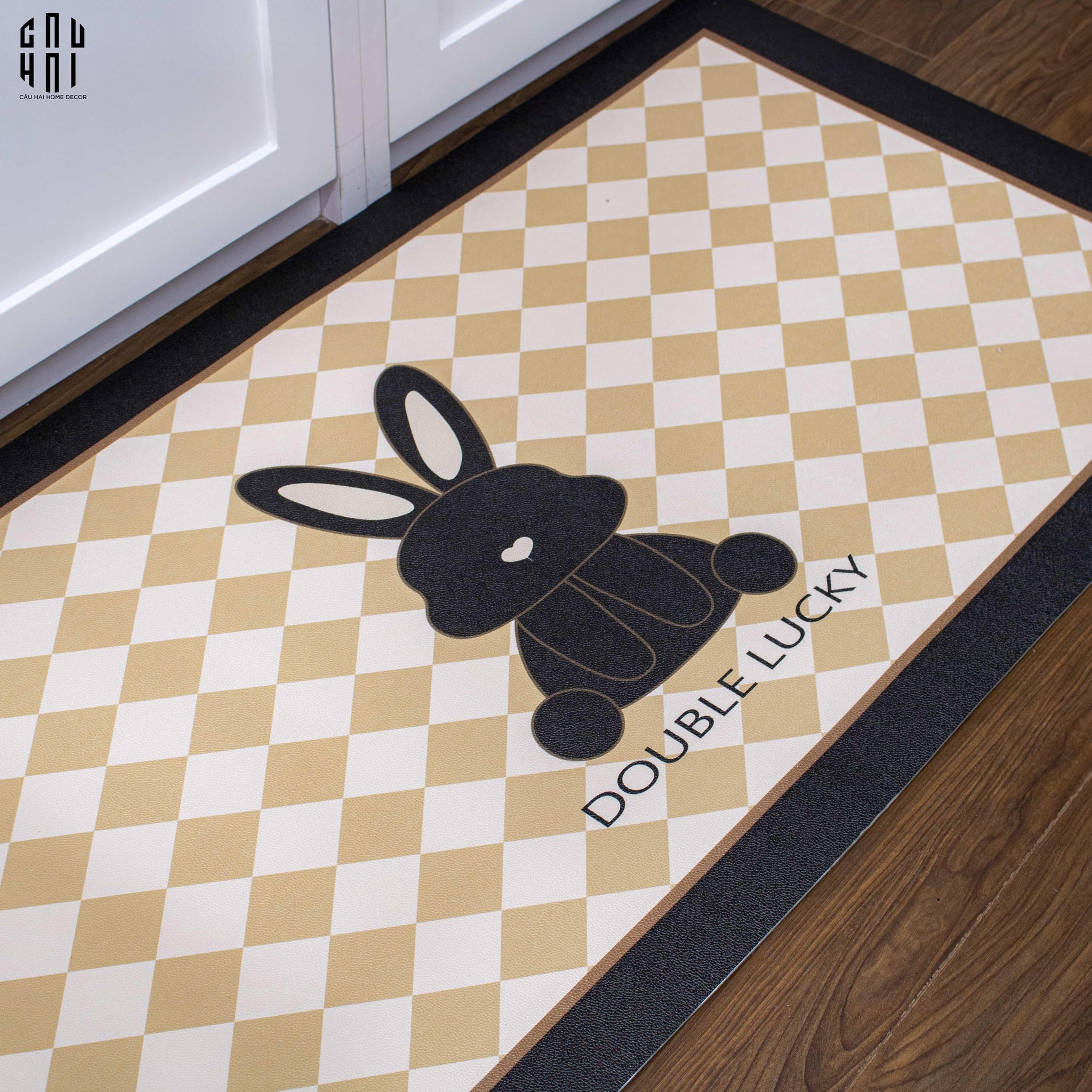 THẢM CỬA DA 60x120 GOLDEN BUNNY - RECTANGLE - CẬU HAI HOME DECOR