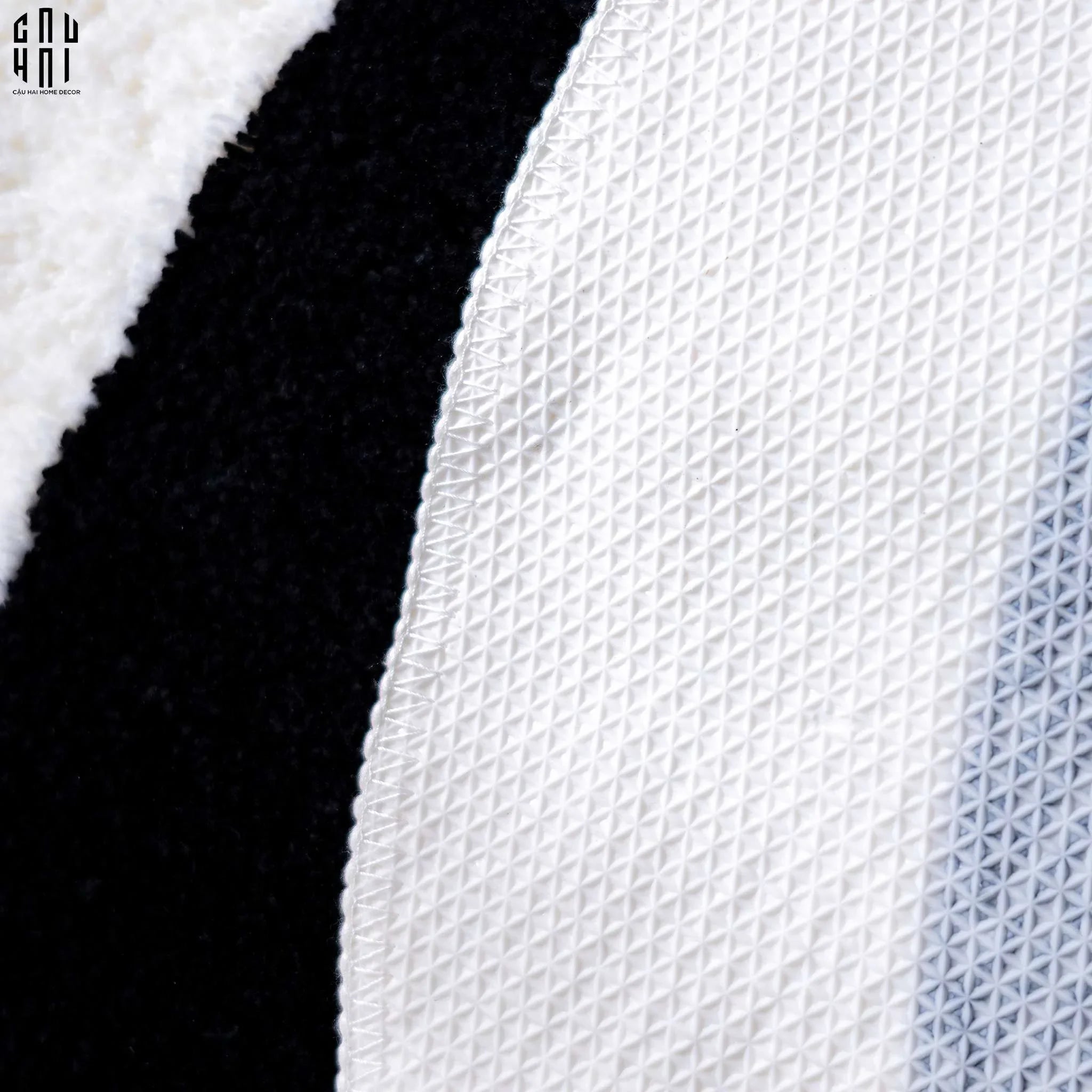THẢM TRÒN SỢI DỆT - D80/D100 LOUIS V -BLANC OU NOIR - CẬU HAI HOME DECOR