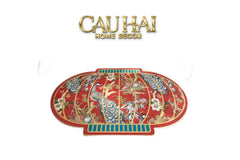 Thảm Cửa Micro Nappa Gen8 50x80 - Khổng Tước Hỷ Mãn Đường - Lantern Dynasty Paon-CẬU HAI HOME DECOR