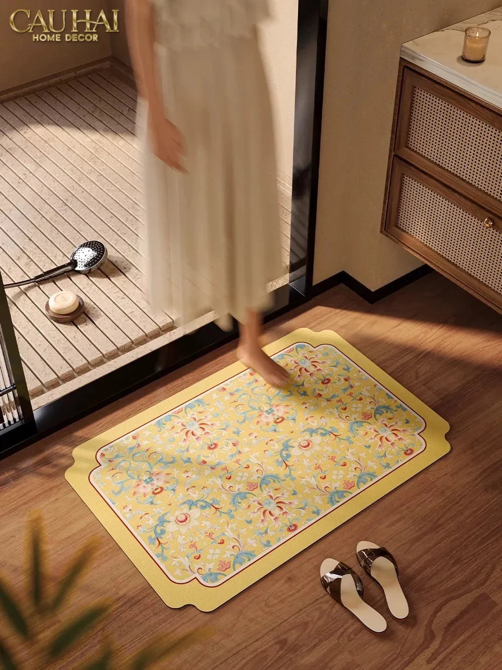 Thảm Cửa Microfiber 50x75 – Hoa Văn Pastel Đối Xứng Florals-THẢM CỬA-Đối tác tại Trung Quốc theo từng đơn đặt hàng-CẬU HAI HOME DECOR
