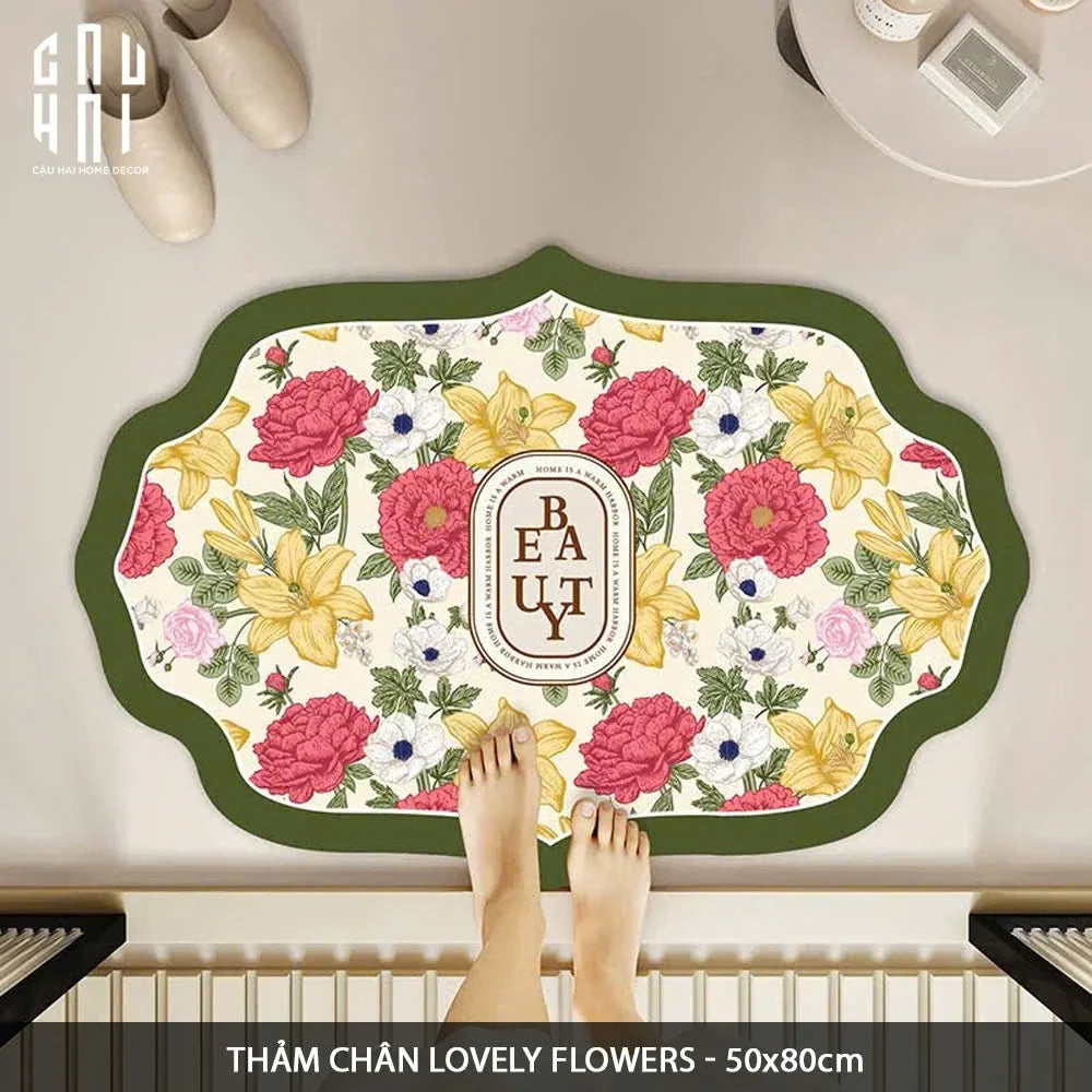 Thảm Cửa Microfiber - 50X80 En Jour De Fleur - Door Mat-THẢM CỬA-Đối tác tại Trung Quốc theo từng đơn đặt hàng-CẬU HAI HOME DECOR