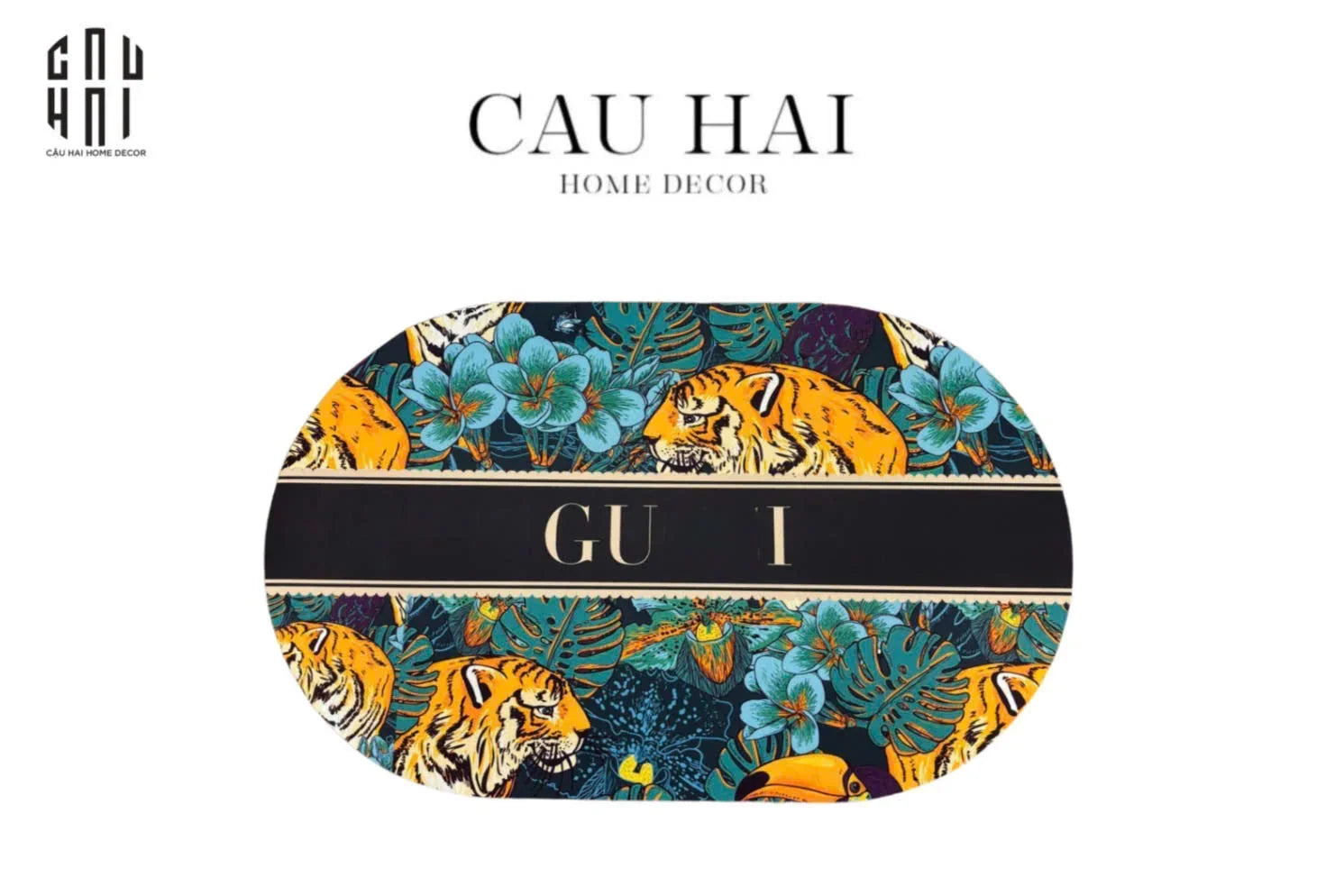 THẢM CỬA MICROFIBER 50X80 - WILD CHIC GG DOOR MAT - CẬU HAI HOME DECOR