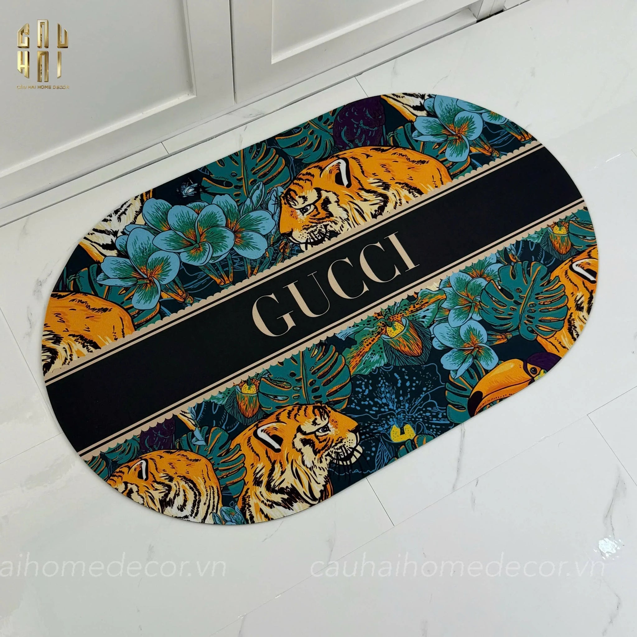 THẢM CỬA MICROFIBER 50X80 - WILD CHIC GG DOOR MAT - CẬU HAI HOME DECOR