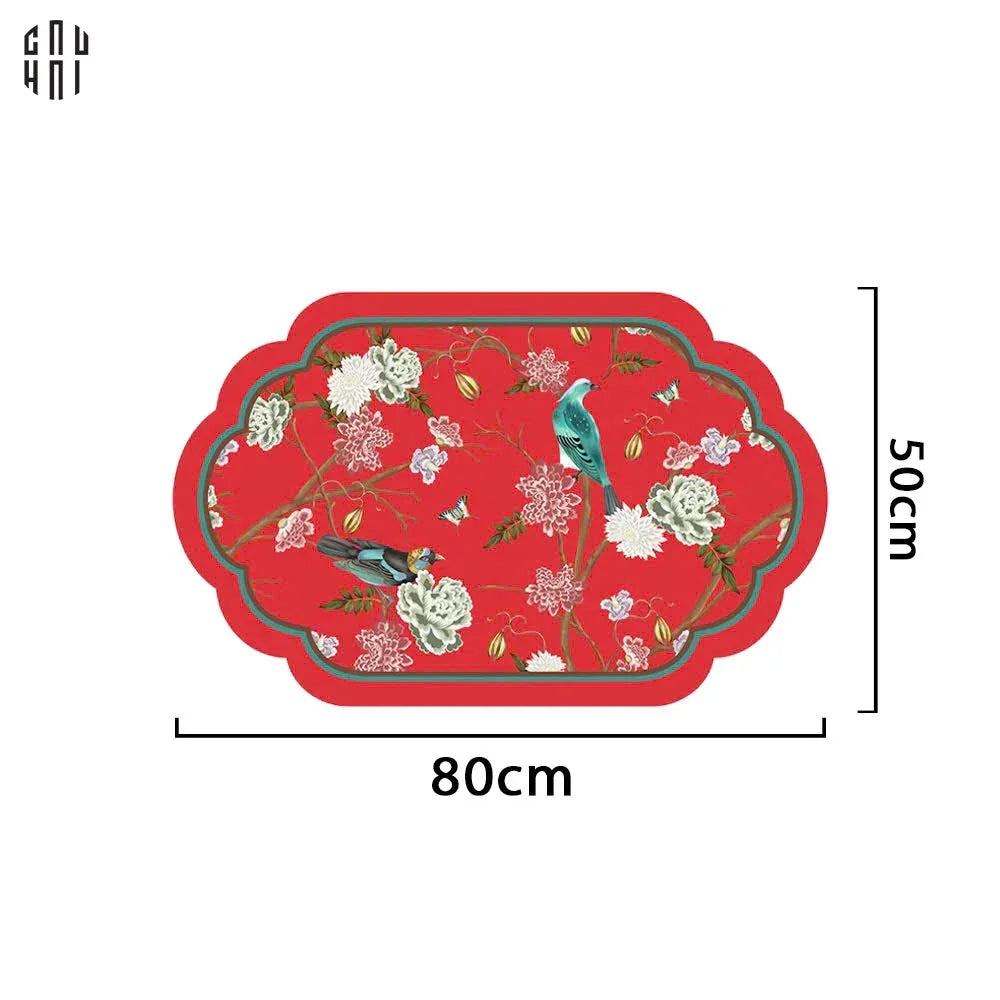 THẢM CỬA MICROFIBER 50X80 - QING DYNASTY CRIMSON LEGACY-CẬU HAI HOME DECOR