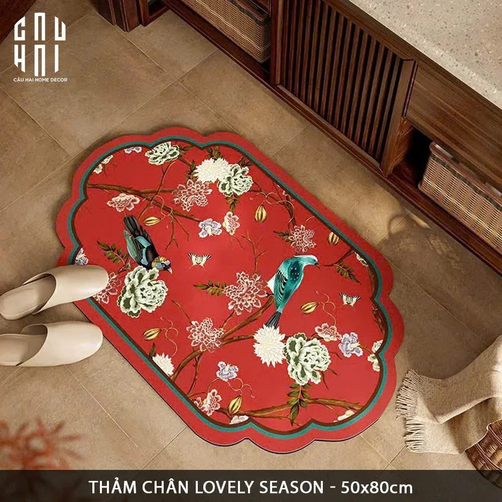 THẢM CỬA MICROFIBER 50X80 - QING DYNASTY CRIMSON LEGACY-CẬU HAI HOME DECOR