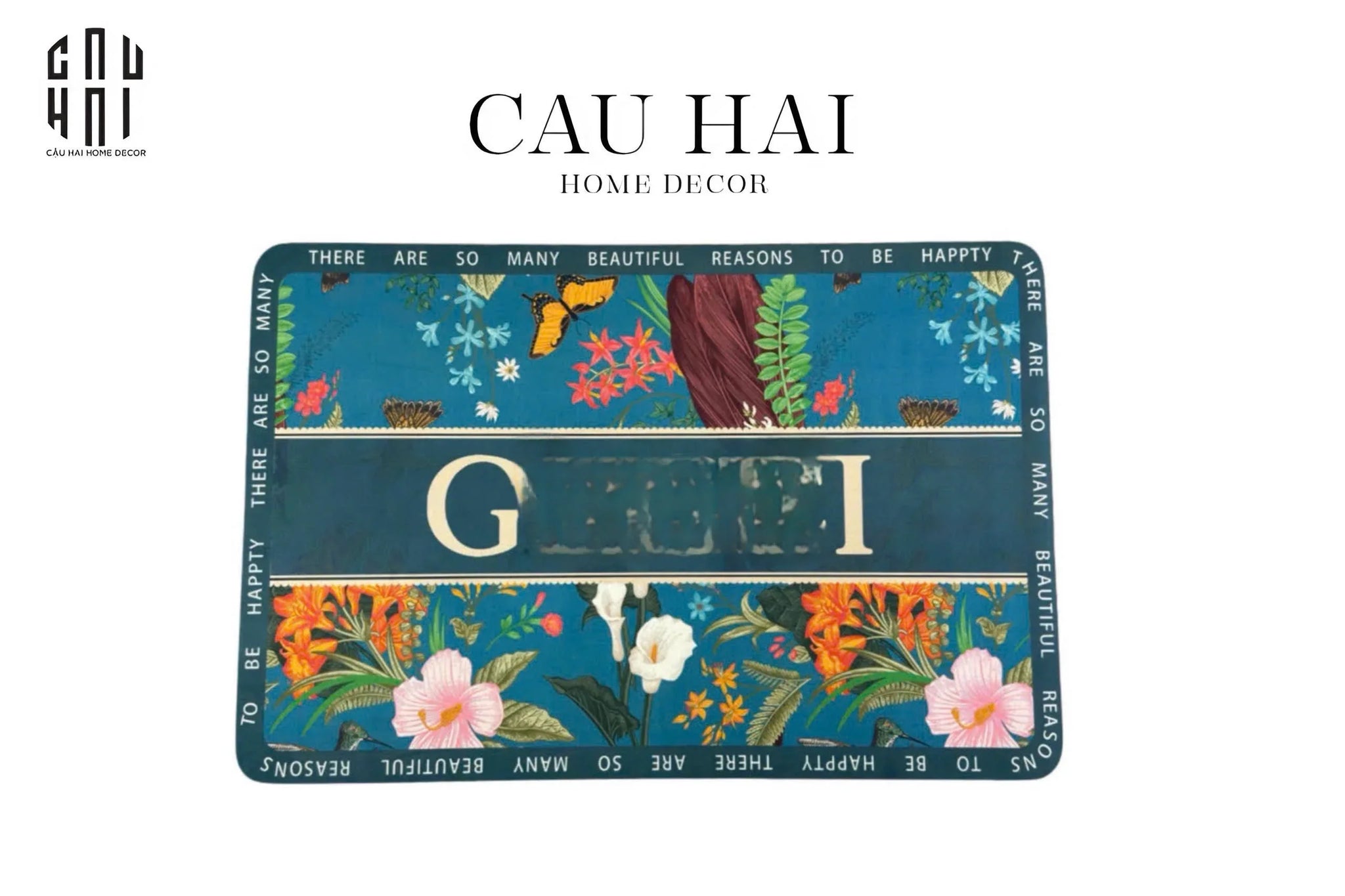 THẢM CỬA MICROFIBER 60x90 - JUNGLE GG - NAVY - CẬU HAI HOME DECOR