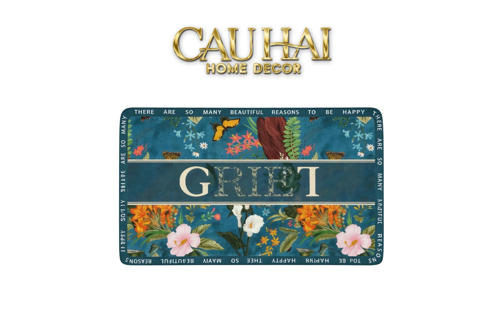 Thảm Cửa Microfiber 60X90 - Jungle Gg - Navy-CẬU HAI HOME DECOR