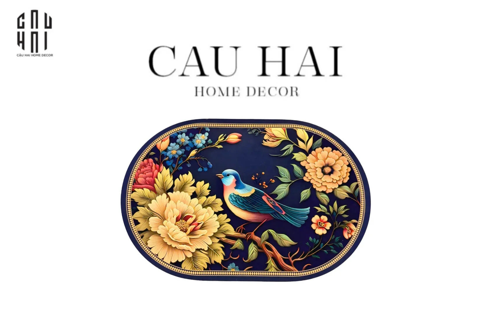 THẢM CỬA MICROFIBER 60x90 - LAM CẨM HOA - DOOR MAT - CẬU HAI HOME DECOR