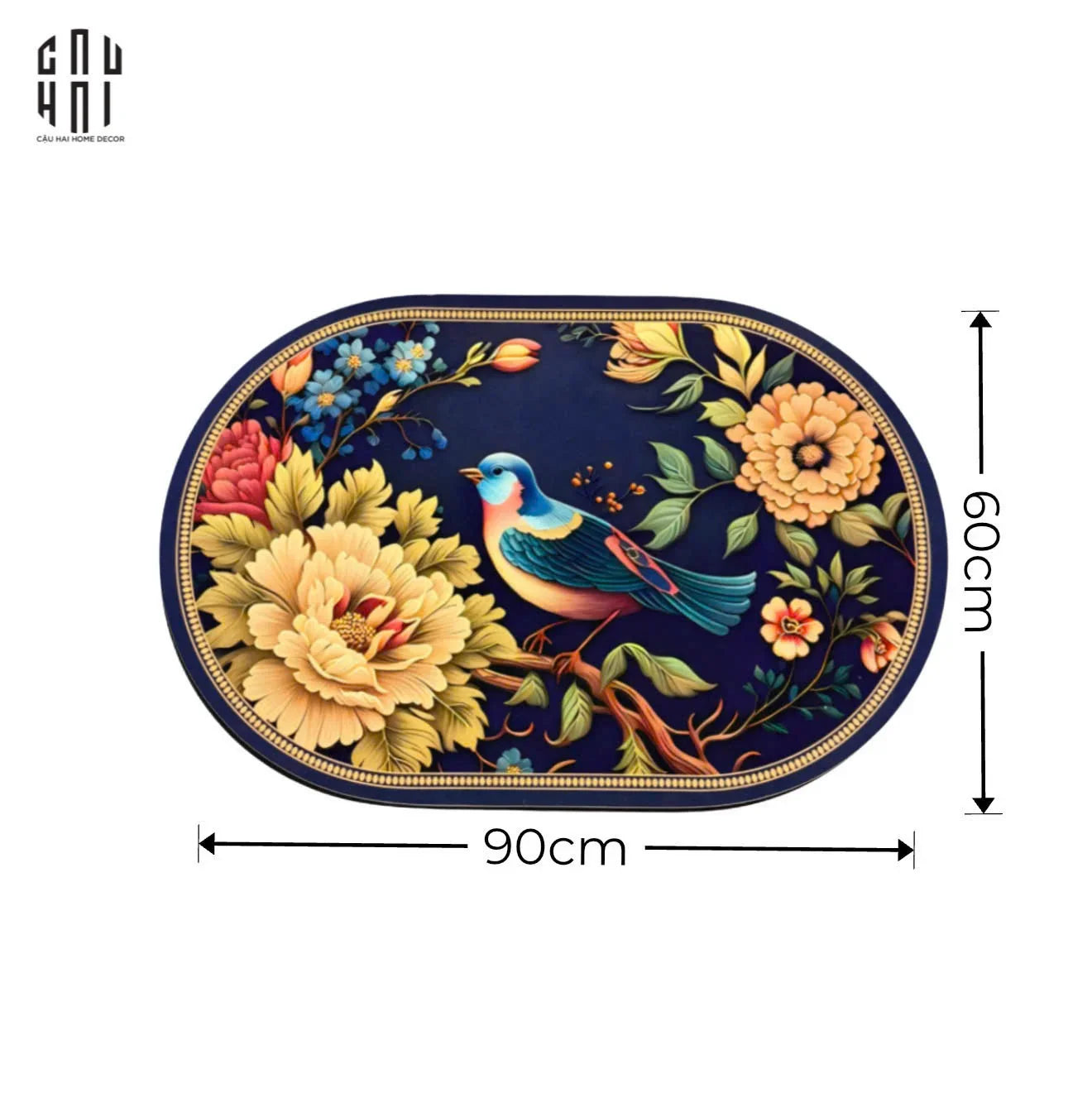 THẢM CỬA MICROFIBER 60x90 - LAM CẨM HOA - DOOR MAT - CẬU HAI HOME DECOR