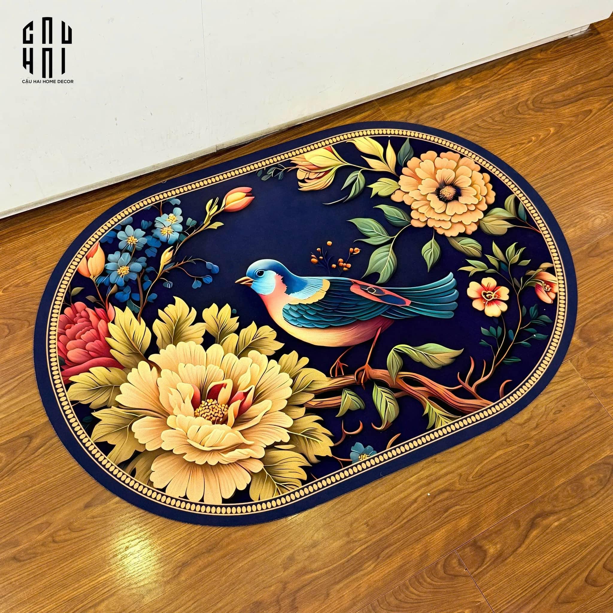 THẢM CỬA MICROFIBER 60x90 - LAM CẨM HOA - DOOR MAT-CẬU HAI HOME DECOR