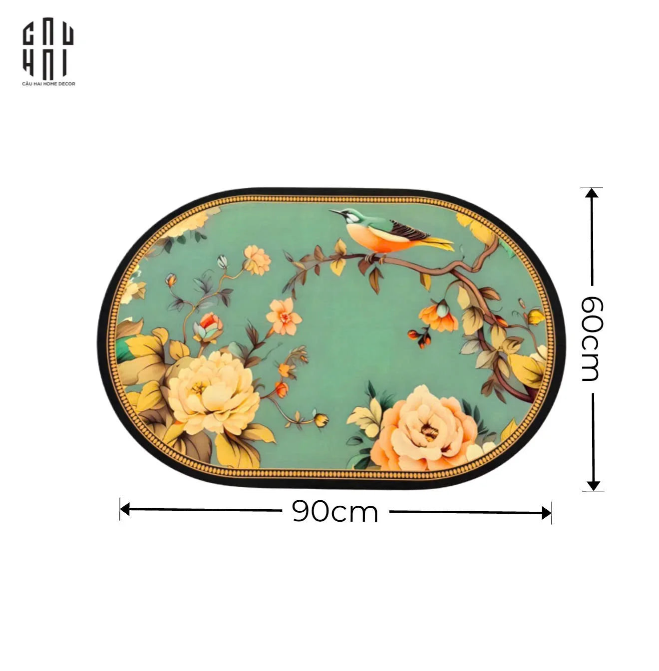 THẢM CỬA MICROFIBER 60x90 - LỤC VŨ TƯỜNG VI DOOR MAT - CẬU HAI HOME DECOR