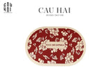 THẢM CỬA MICROFIBER 60x90 - P&H RED FLOWER DOOR MAT-CẬU HAI HOME DECOR