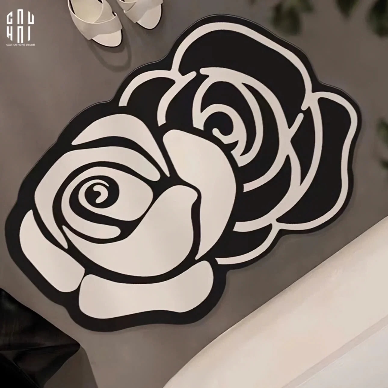 THẢM CỬA MICROFIBER - 80x120 MONOCHROME ROSE - DOOR MAT-CẬU HAI HOME DECOR