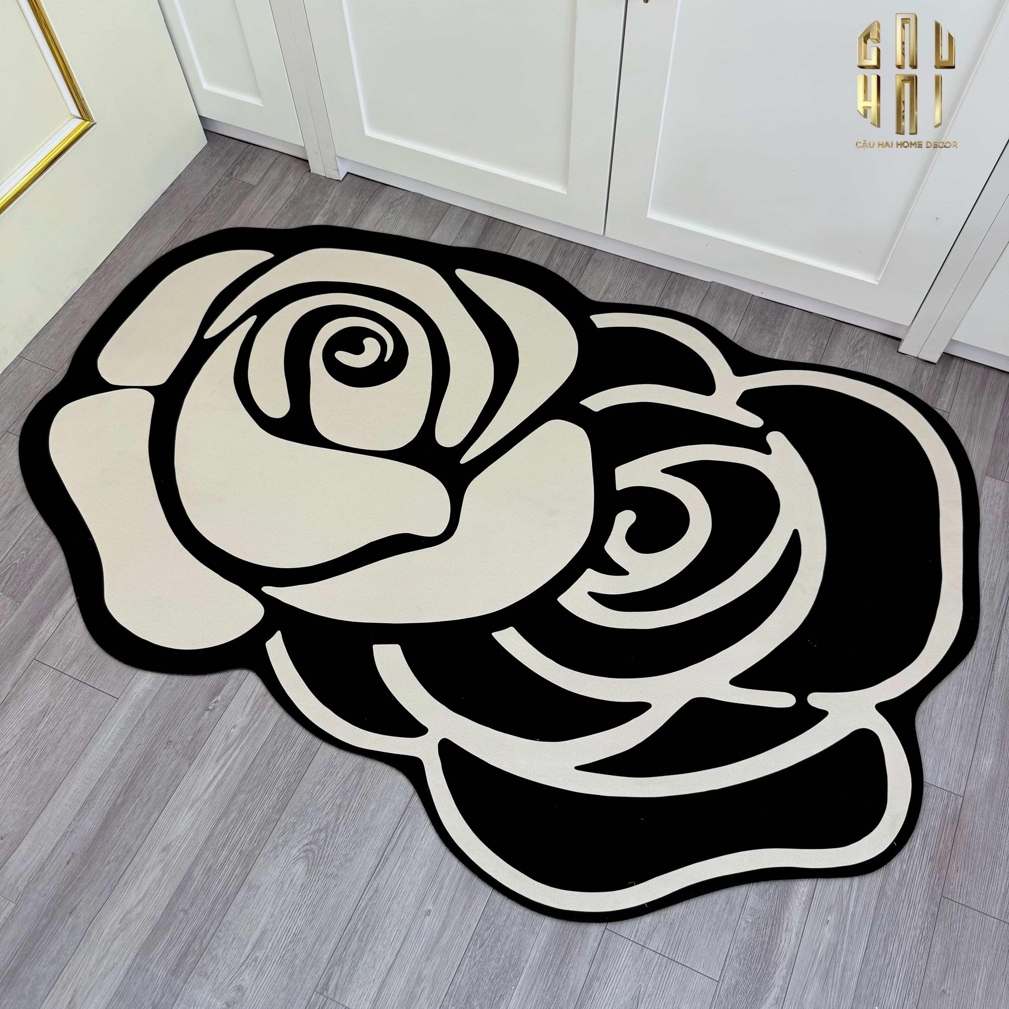 THẢM CỬA MICROFIBER - 80x120 MONOCHROME ROSE - DOOR MAT-CẬU HAI HOME DECOR