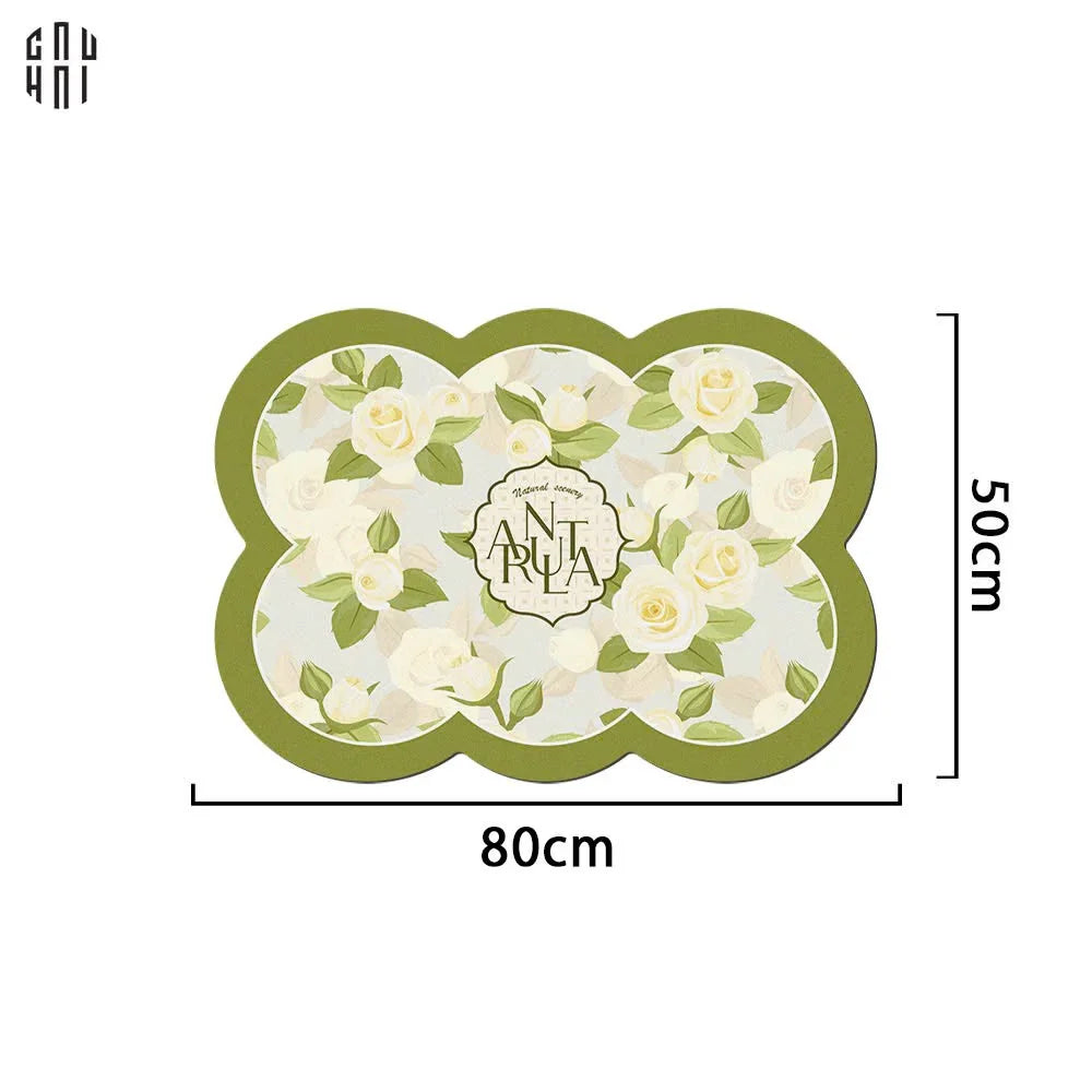 THẢM CỬA MICROFIBER - DOOR MAT - 50x80 NATURAL CIRCLE-CẬU HAI HOME DECOR