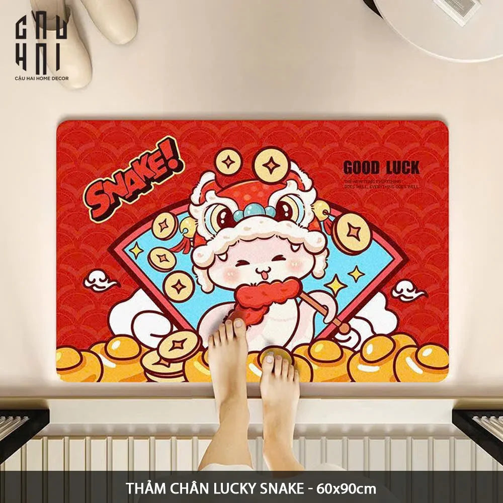 THẢM CỬA MICROFIBER - DOOR MAT - 60x90 LUCKY SNAKE-CẬU HAI HOME DECOR