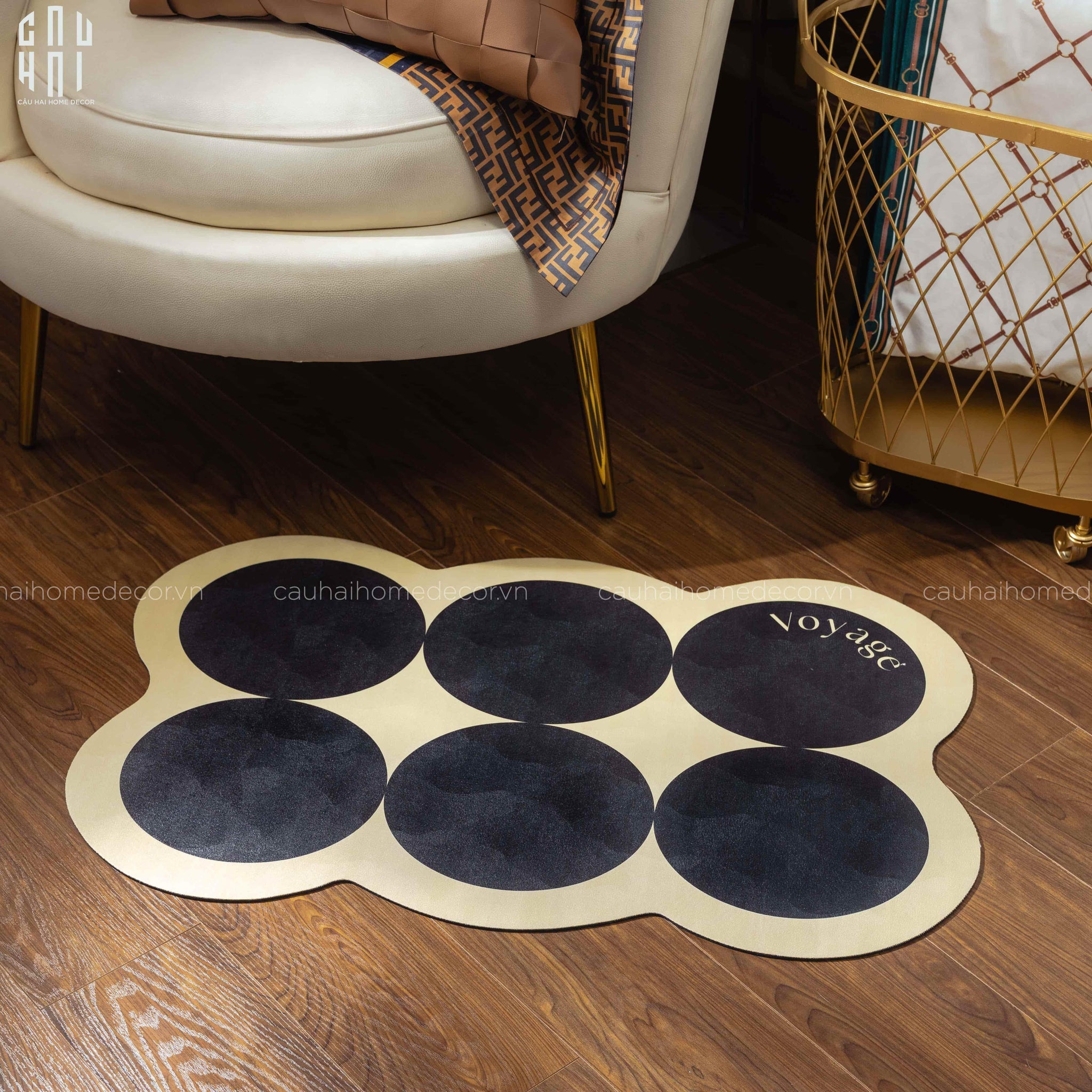 Thảm Cửa Microfiber Gen5 50X80 Multi Dot Choco Latte-CẬU HAI HOME DECOR