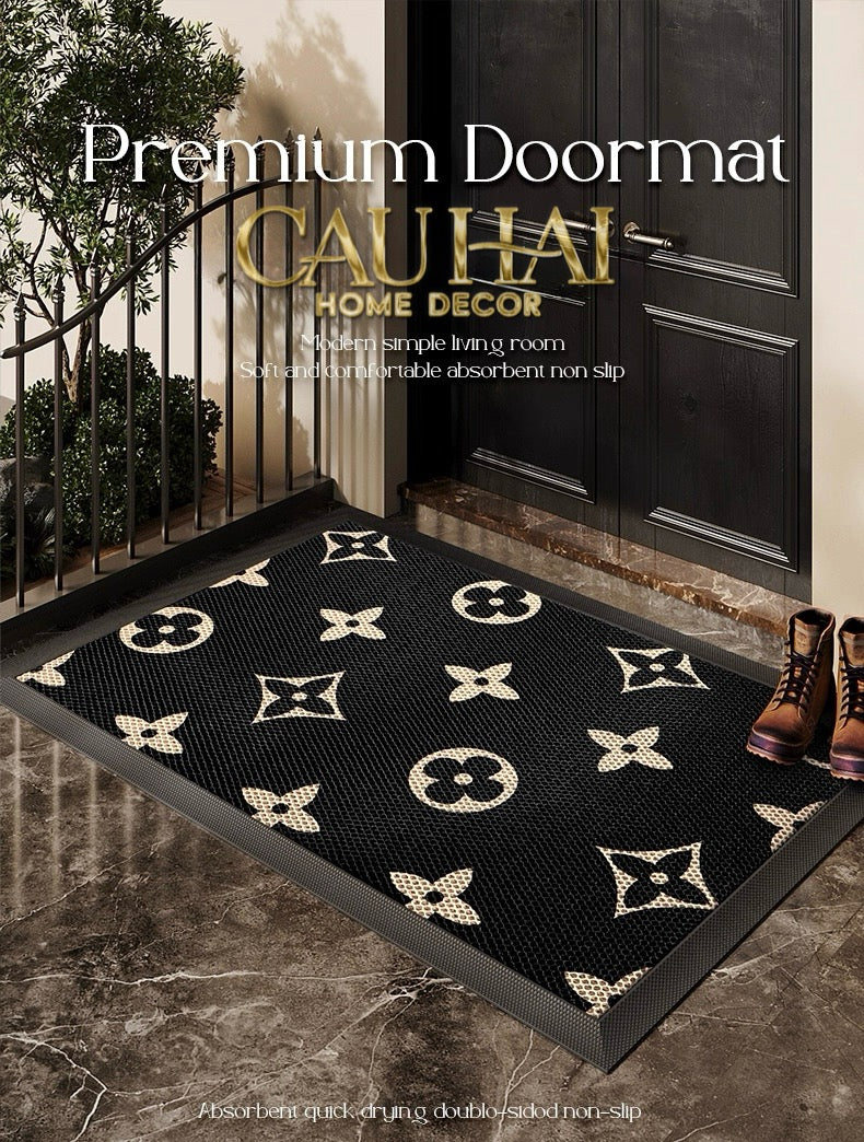 THẢM CỬA NGĂN BỤI - 80x120 LOUIS.V LE NOIR MONO - CẬU HAI HOME DECOR