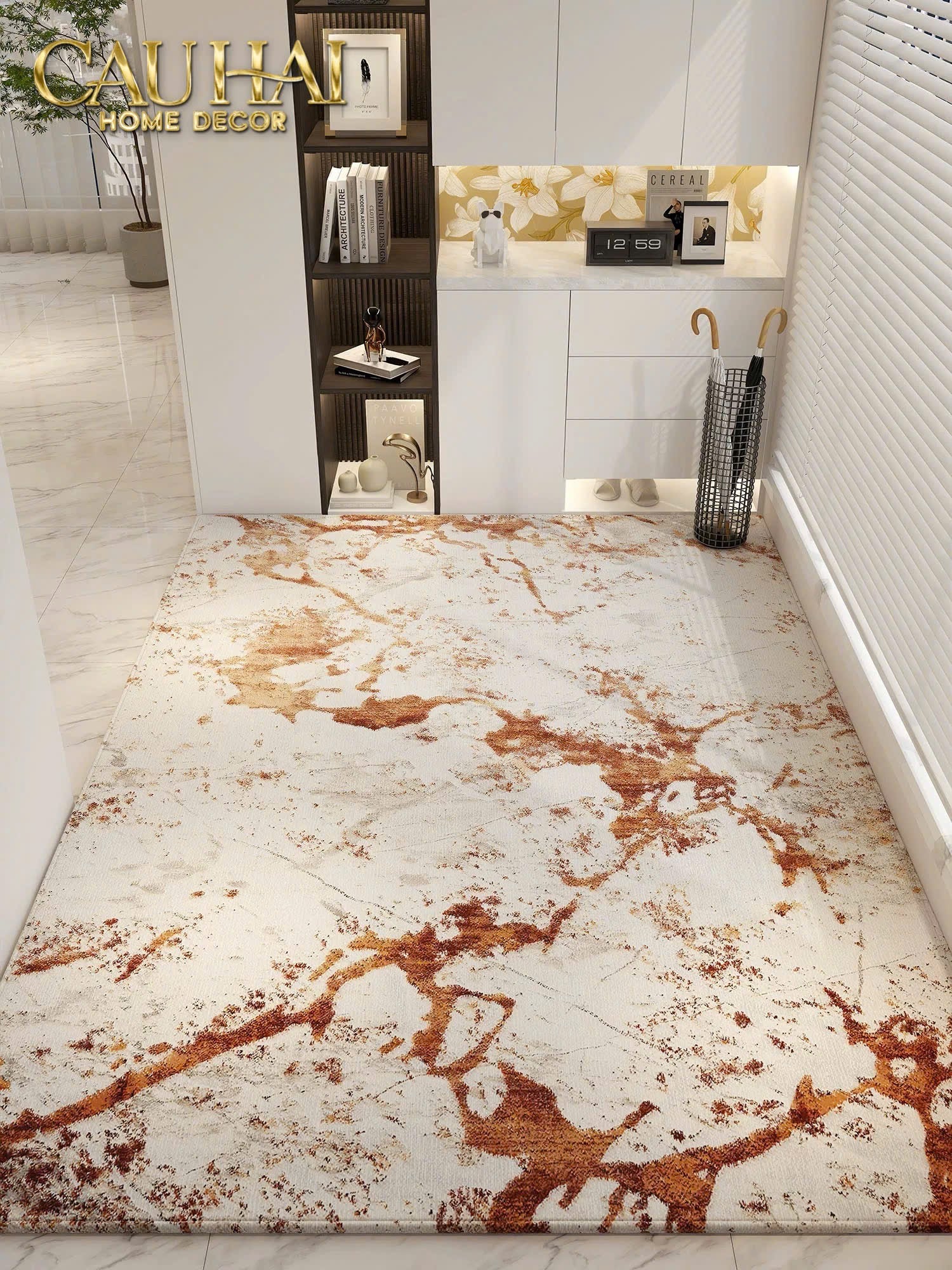 THẢM CỬA NHUNG BỈ 100X140 - ASHTON TERRA ABSTRACT - CẬU HAI HOME DECOR