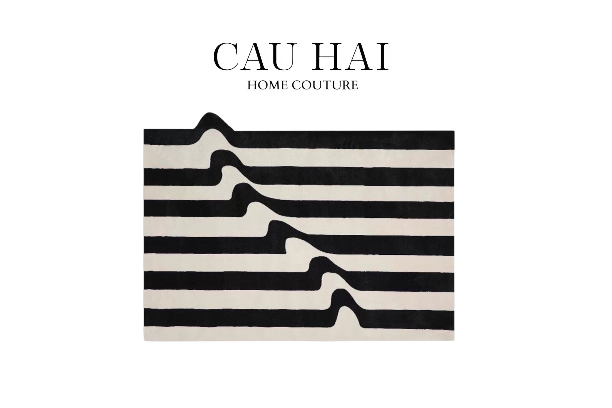 THẢM CỬA NHUNG BỈ 100×140 - STRIPE WAVE RÉFLECTION - CẬU HAI HOME DECOR