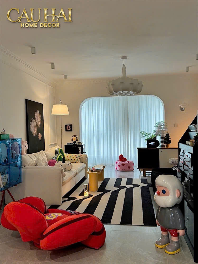 THẢM CỬA NHUNG BỈ 100×140 - STRIPE WAVE RÉFLECTION - CẬU HAI HOME DECOR