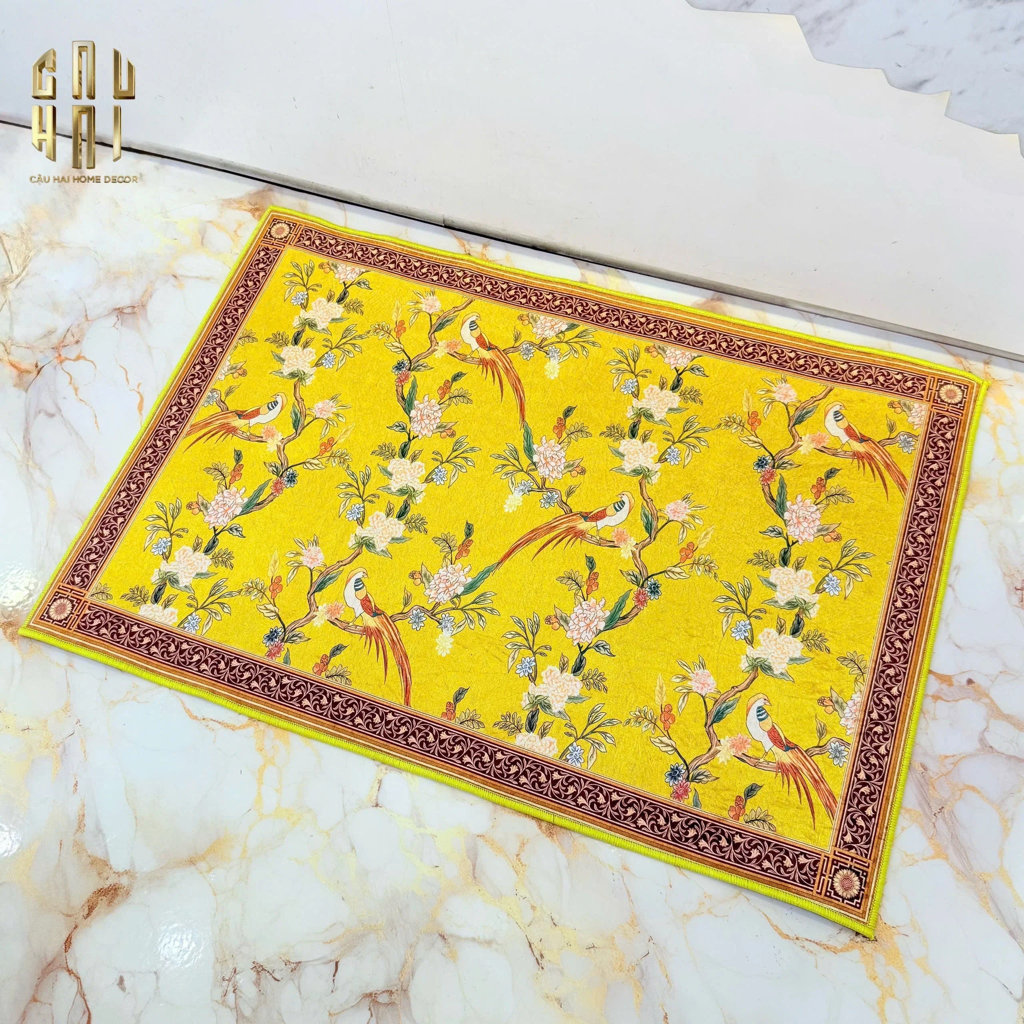 THẢM CỬA NHUNG BỈ 60X90CM - ÉCLAT MYSTERY BIRDS - FLOOR MAT-CẬU HAI HOME DECOR