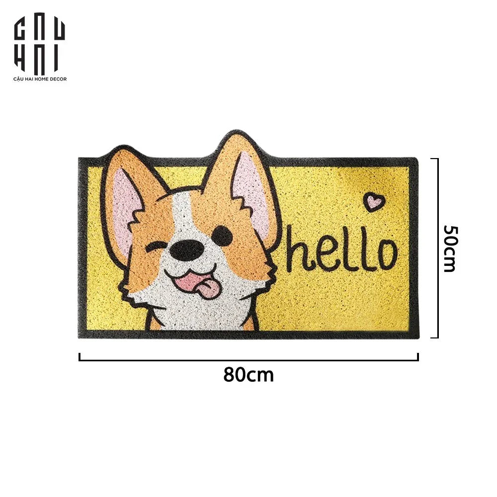 Thảm Cửa Ra Vào 50X80 - Corgi Hello Front Door-THẢM CỬA-Đối tác tại Trung Quốc theo từng đơn đặt hàng-CẬU HAI HOME DECOR