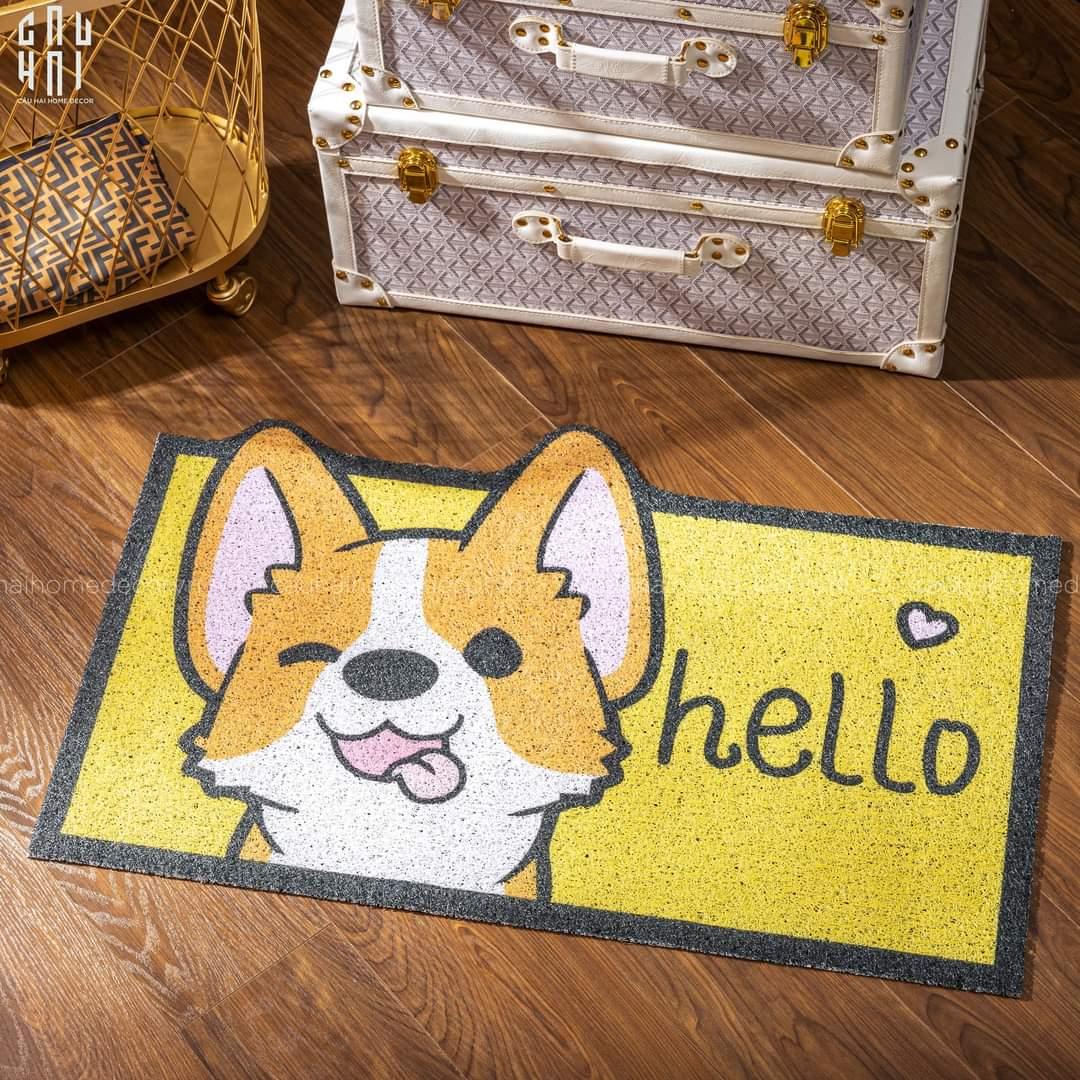 Thảm Cửa Ra Vào 50X80 - Corgi Hello Front Door-THẢM CỬA-Đối tác tại Trung Quốc theo từng đơn đặt hàng-CẬU HAI HOME DECOR