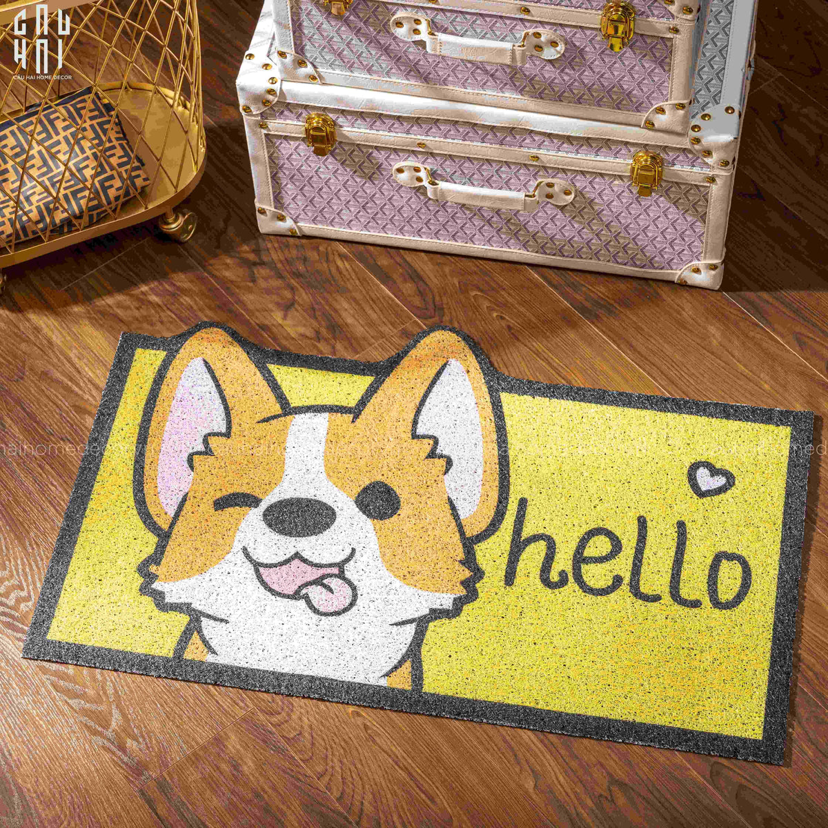Thảm Cửa Ra Vào 50X80 - Corgi Hello Front Door-THẢM CỬA-Đối tác tại Trung Quốc theo từng đơn đặt hàng-CẬU HAI HOME DECOR