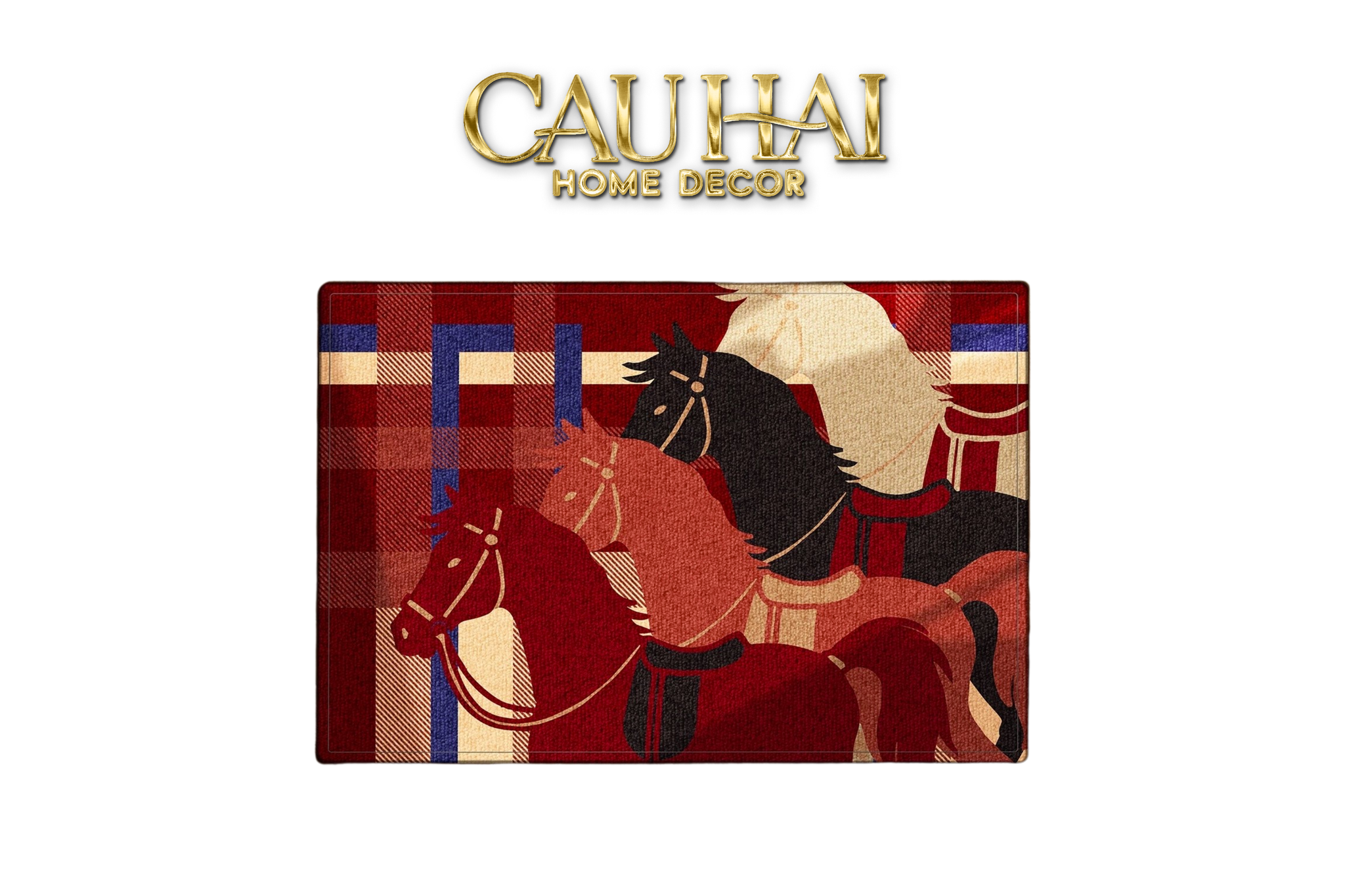 Thảm Cửa Sợi Dệt 60x90 - Les Trois Chevaux D’Empire - CẬU HAI HOME DECOR