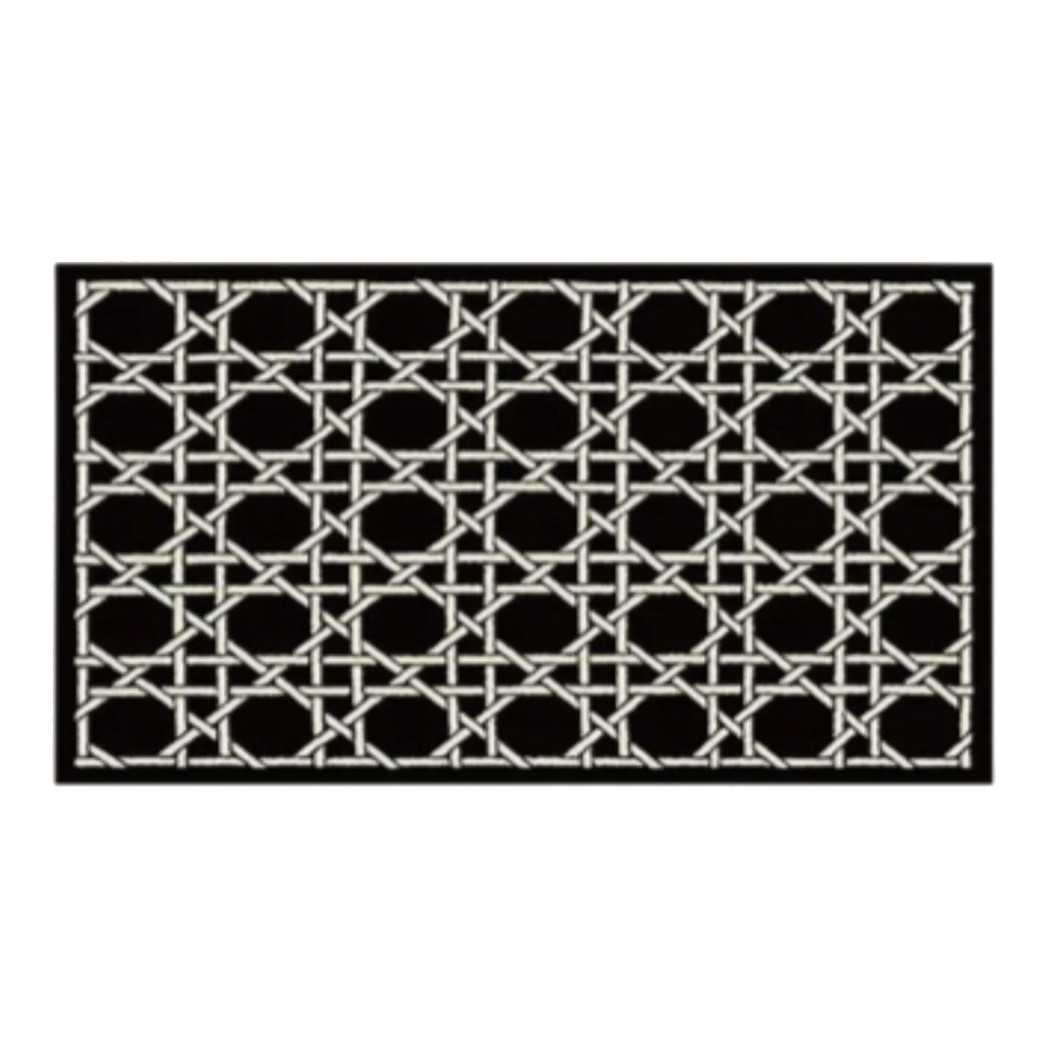 Thảm Cửa Sợi Poly Đan Vòng 100X120 Cannage D.O - Noir-THẢM CỬA-Đối tác tại Trung Quốc theo từng đơn đặt hàng-CẬU HAI HOME DECOR